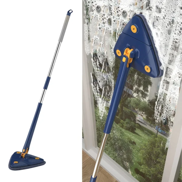 360° Rotatable Adjustable Cleaning Extendable Triangle Mop With Long Handle - Image 3