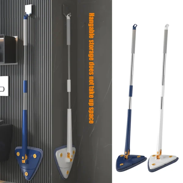 360° Rotatable Adjustable Cleaning Extendable Triangle Mop With Long Handle - Image 4