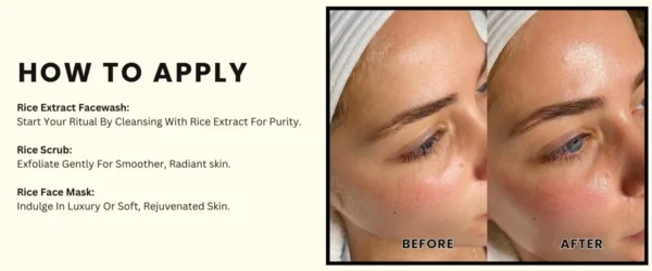 Bnb Whitening Rice Organic Glow Kit | Organic Rice Facial Skin Care Kit, Brightening Face Scrub (without Box) - Image 7