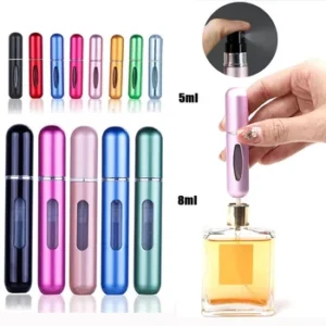 pair of 4 Refillable Mini Perfume Spray Bottle Spray Atomizer 5 ml | Portable, Leak-Proof, and Stylish (random color)